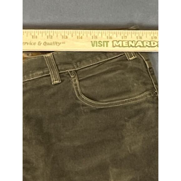 Bills Khakis Denim Jeans Mens Sz 38 Olive Green Distressed Cotton Faded Pant USA - Picture 9 of 10